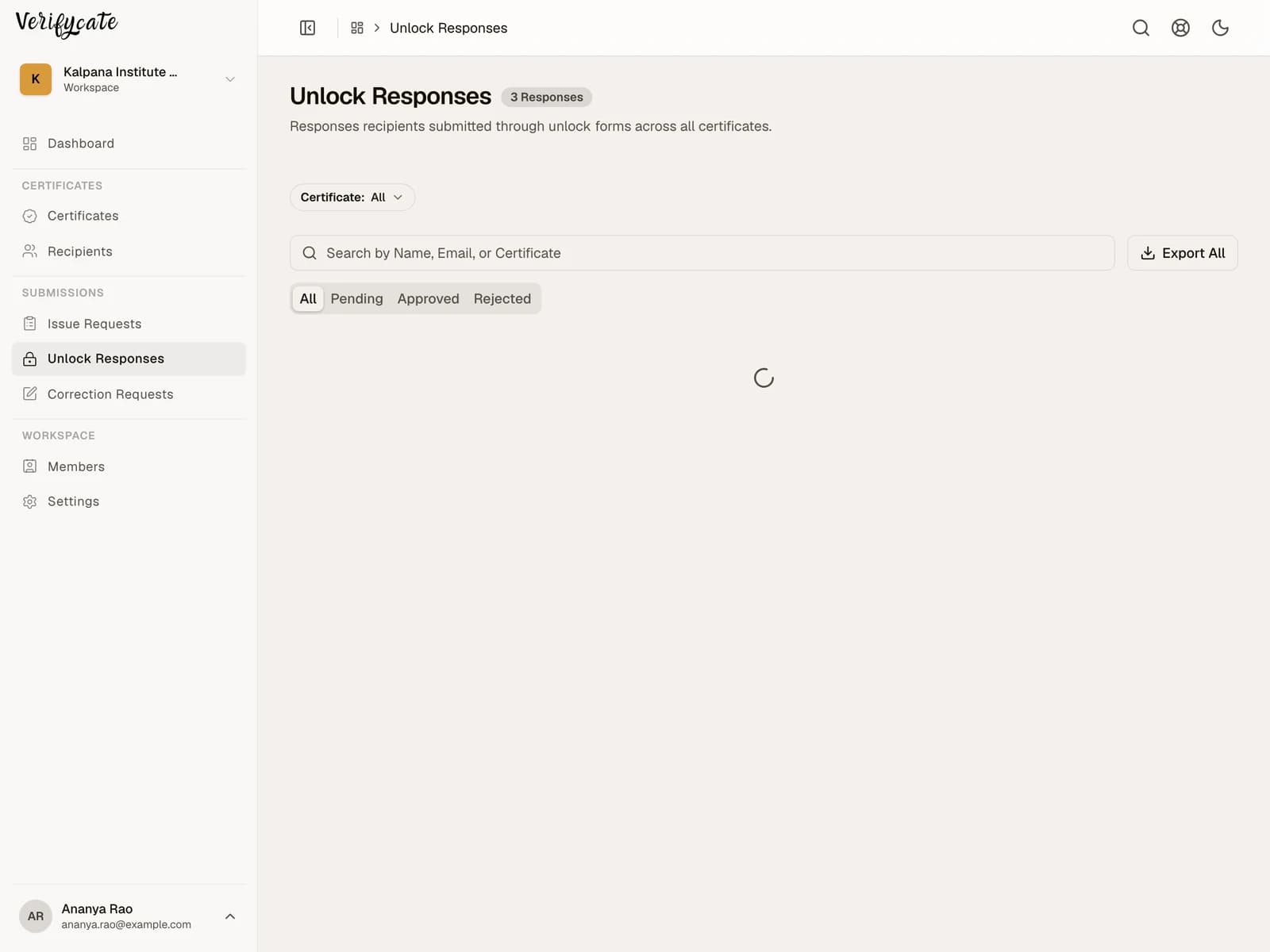 Unlock Responses inbox showing three pending responses for Community Meetup #12